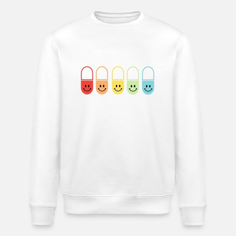 Happy Pills - Stanley/Stella Unisex Bio-Sweatshirt ROLLER - Weiß