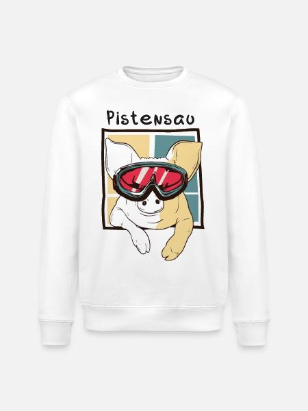 Pistensau Ski fahren Schi Snowboard Berge Piste - Stanley/Stella Unisex Bio-Sweatshirt ROLLER - Weiß