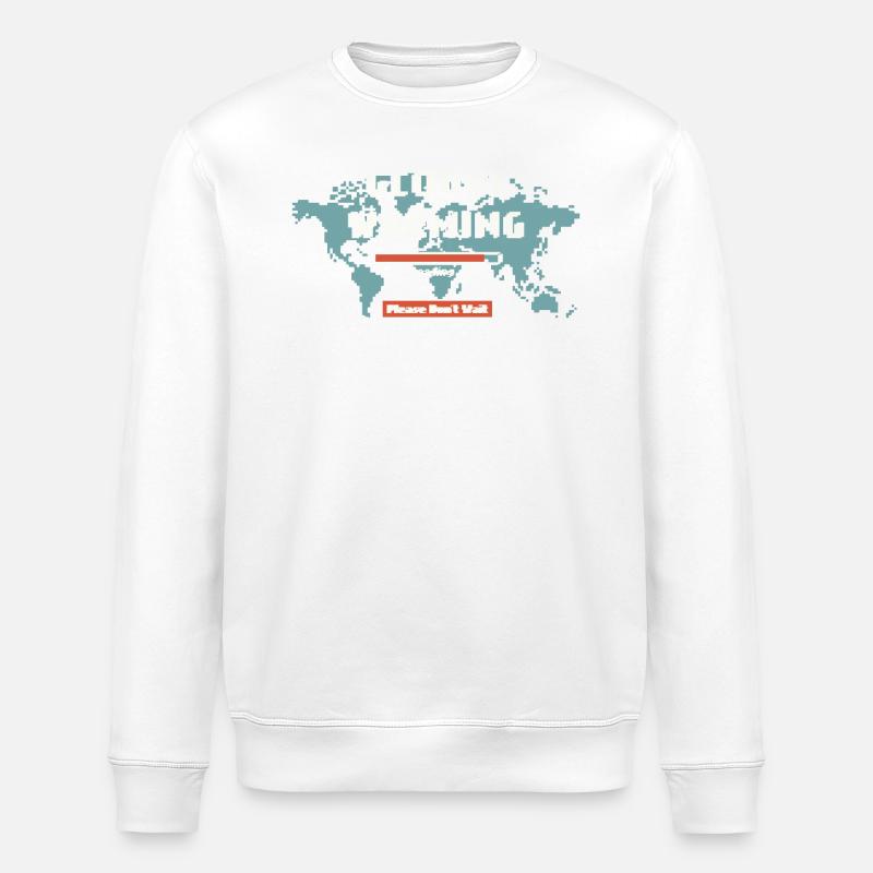 Global warming loading - Stanley/Stella ROLLER Unisex Organic Sweatshirt - white