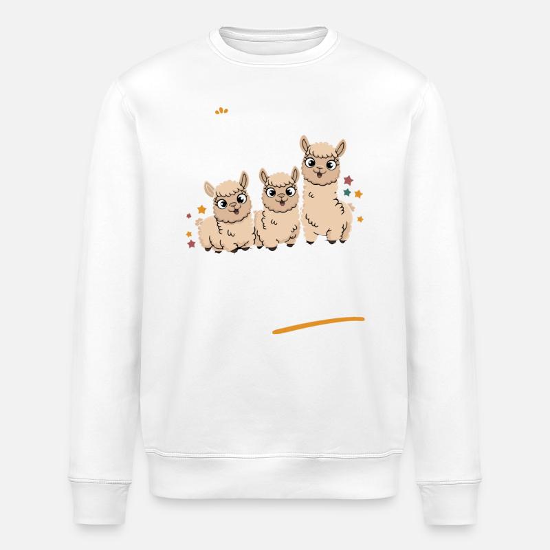 Alpaca llama alpacas animal - Stanley/Stella ROLLER Unisex Organic Sweatshirt - white