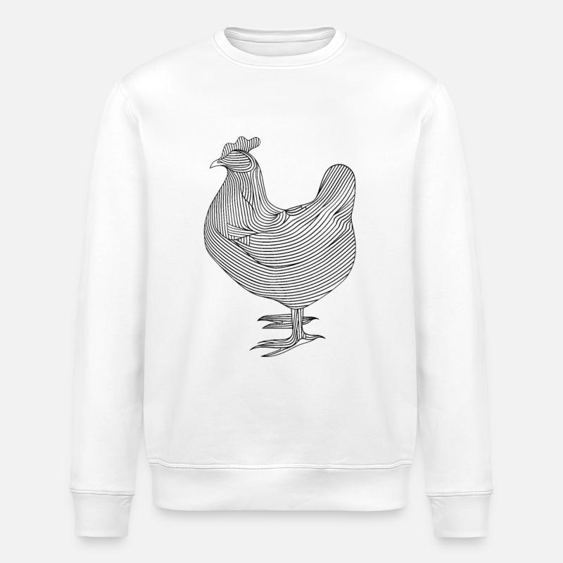 Lignes d’art poulet #chicken - Sweat bio ROLLER Stanley/Stella Unisexe - blanc