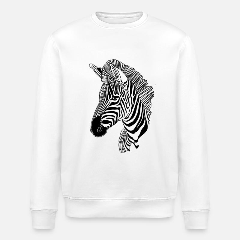 Lines art zebra #zebra - Stanley/Stella ROLLER Unisex Organic Sweatshirt - white