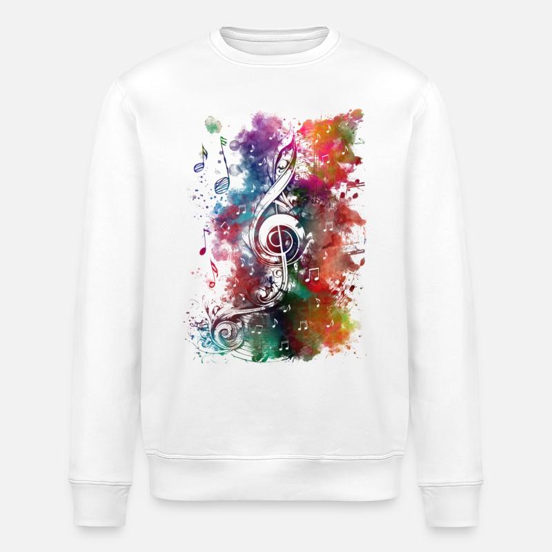 Violine Musiktaste - Stanley/Stella Unisex Bio-Sweatshirt ROLLER - Weiß