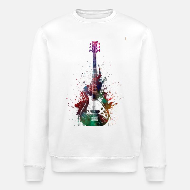 Musique guitare basse - Sweat bio ROLLER Stanley/Stella Unisexe - blanc