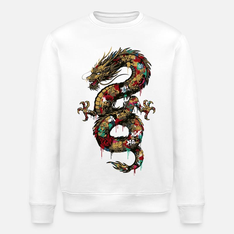 Dragon Graffiti - Sweat bio ROLLER Stanley/Stella Unisexe - blanc