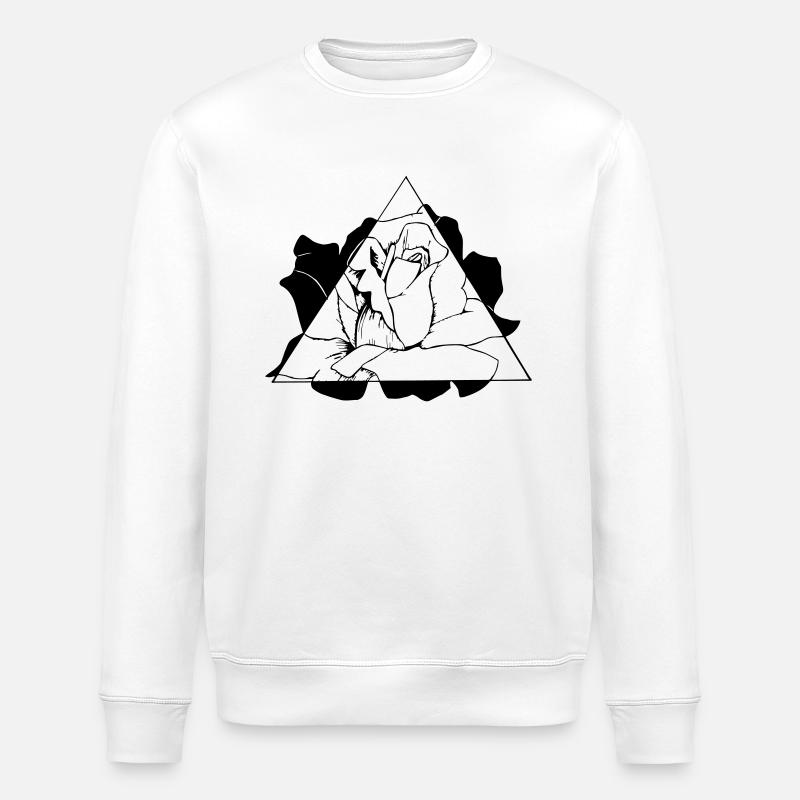 Triangle Rose - Stanley/Stella ROLLER Unisex Organic Sweatshirt - white