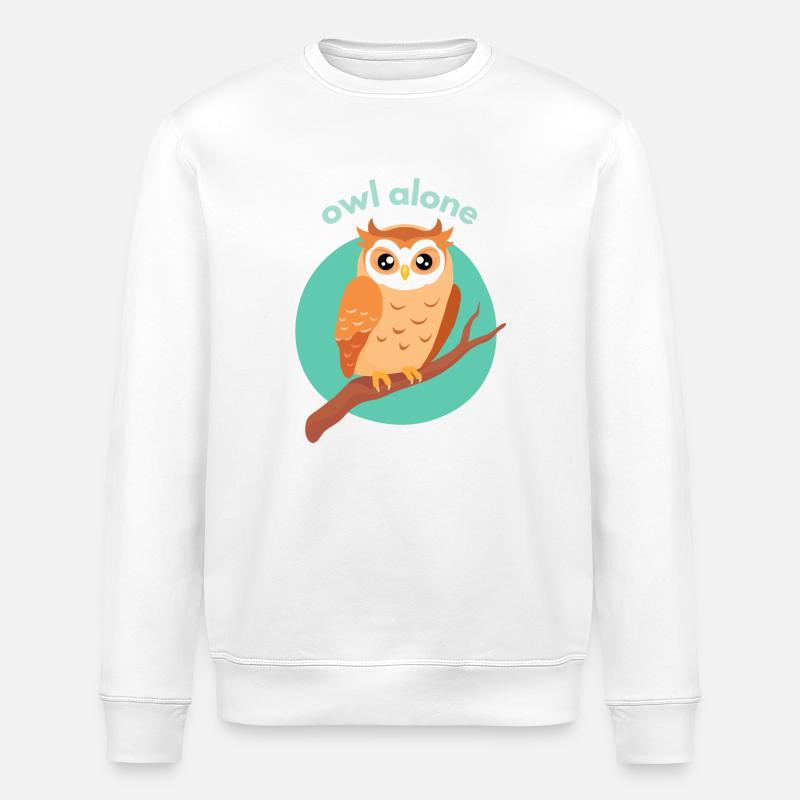Owl alone - Stanley/Stella Unisex Bio-Sweatshirt ROLLER - Weiß