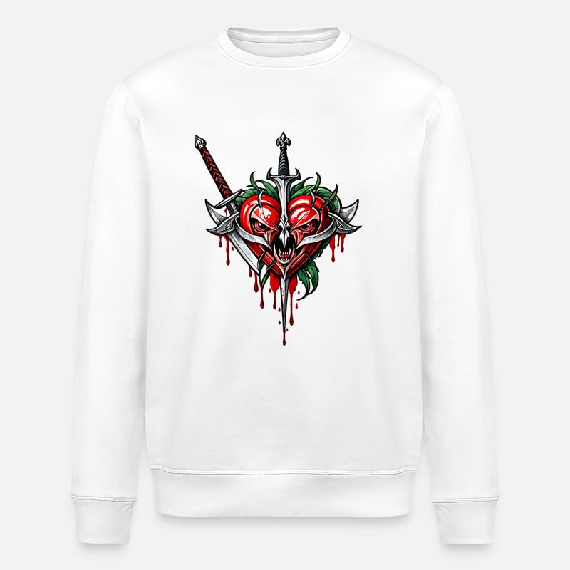 Cœur courageux - Sweat bio ROLLER Stanley/Stella Unisexe - blanc