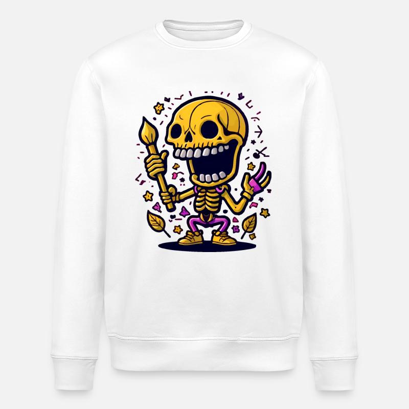 Skeleton - Stanley/Stella ROLLER Unisex Organic Sweatshirt - white