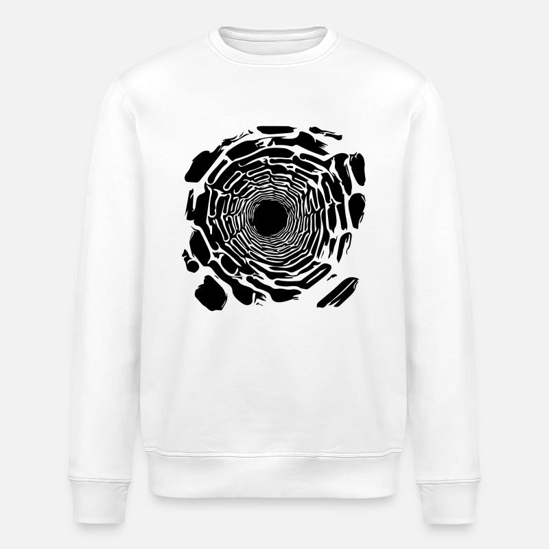 Black hole - Stanley/Stella ROLLER Unisex Organic Sweatshirt - white