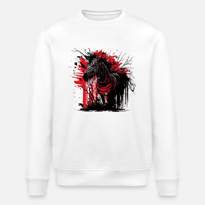 Unheimliches Zebra - Stanley/Stella Unisex Bio-Sweatshirt ROLLER - Weiß