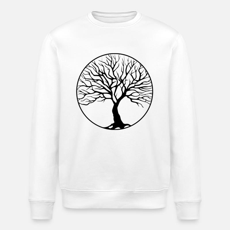 tree circle - Stanley/Stella ROLLER Unisex Organic Sweatshirt - white