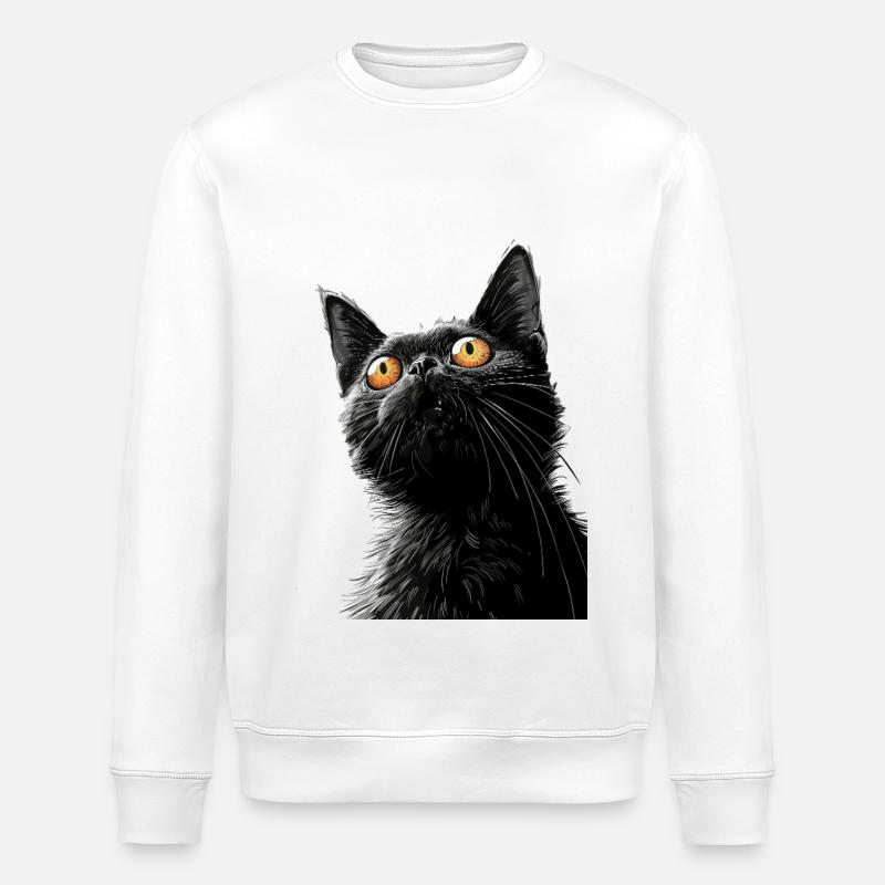 Chat noir Peter - Sweat bio ROLLER Stanley/Stella Unisexe - blanc