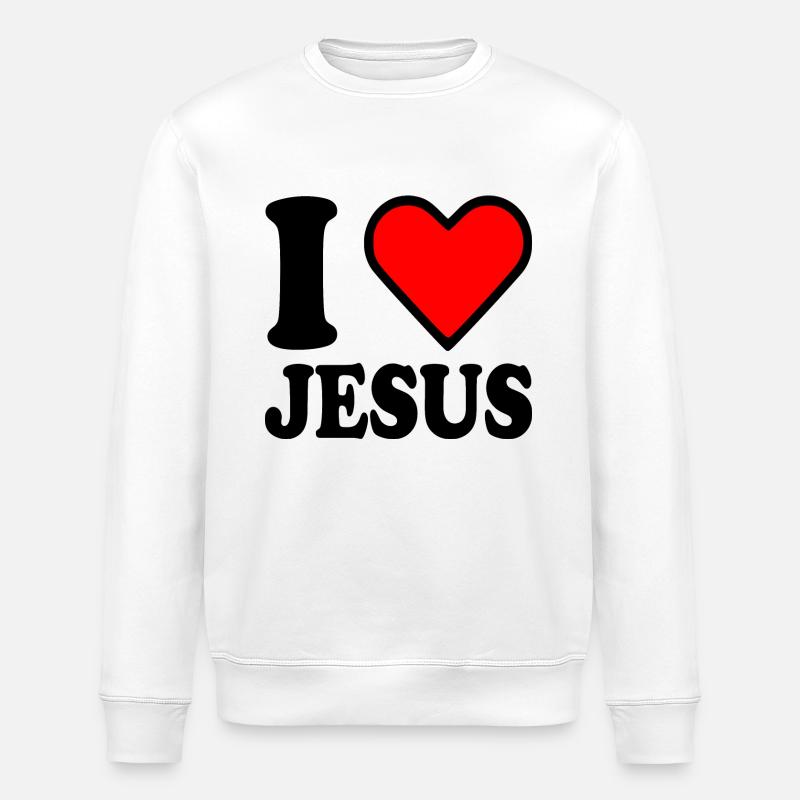 I love jesus - Stanley/Stella Unisex Bio-Sweatshirt ROLLER - Weiß