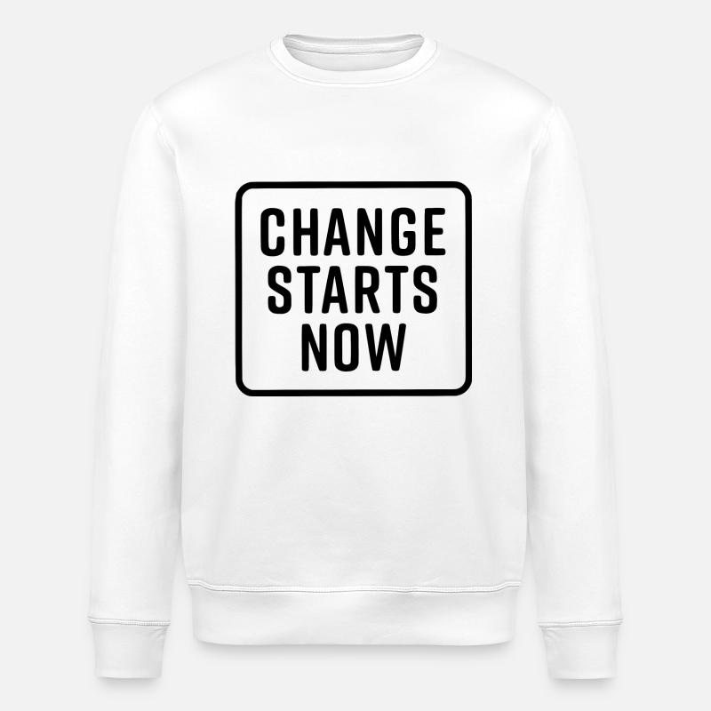 change starts now - Sweat bio ROLLER Stanley/Stella Unisexe - blanc
