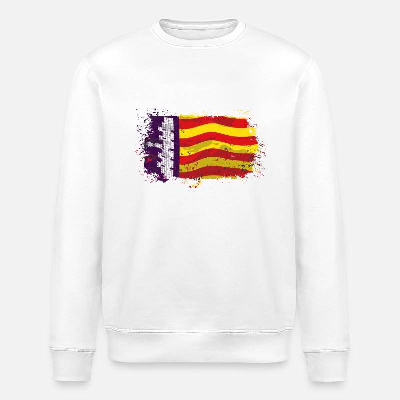 Mallorca Flag - Stanley/Stella Unisex Bio-Sweatshirt ROLLER - Weiß
