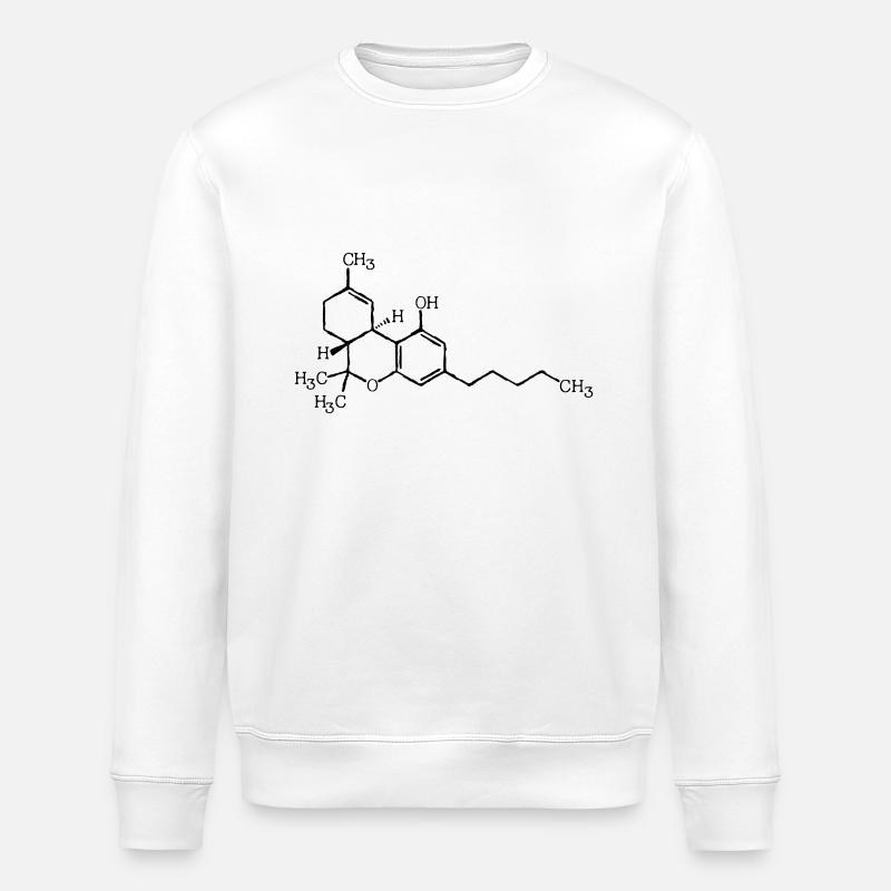 THC molecular formula - Stanley/Stella ROLLER Unisex Organic Sweatshirt - white