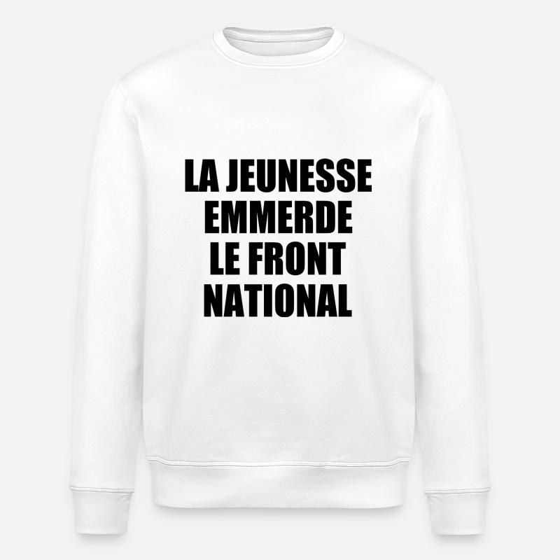 Scheiß auf den Front National - Stanley/Stella Unisex Bio-Sweatshirt ROLLER - Weiß
