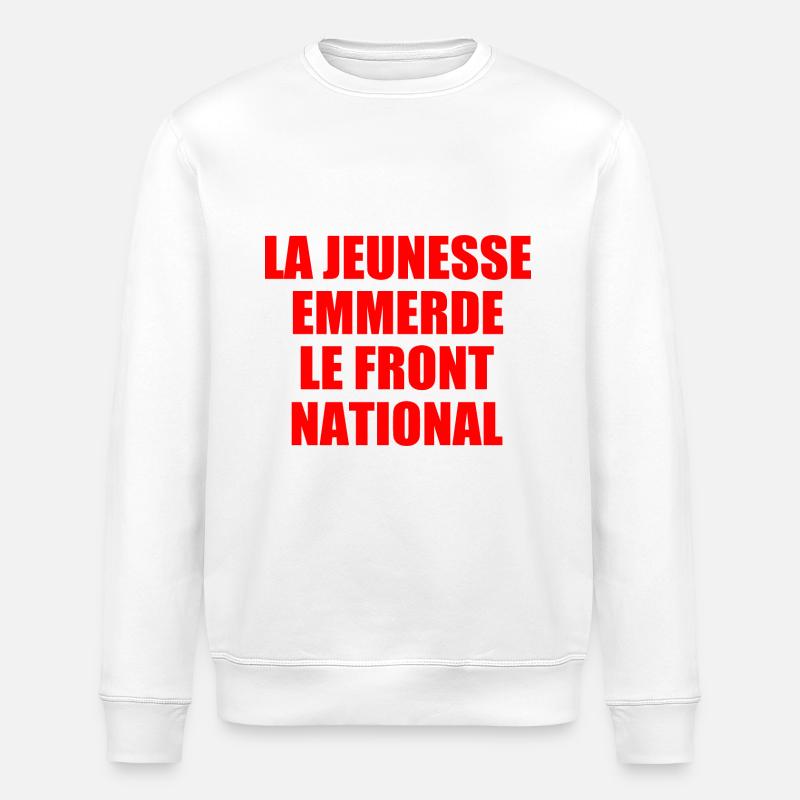Scheiß auf den Front National - Stanley/Stella Unisex Bio-Sweatshirt ROLLER - Weiß