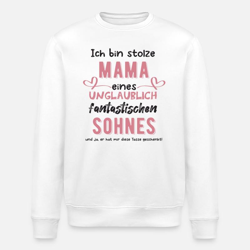 Mama von Sohn - Stanley/Stella Unisex Bio-Sweatshirt ROLLER - Weiß