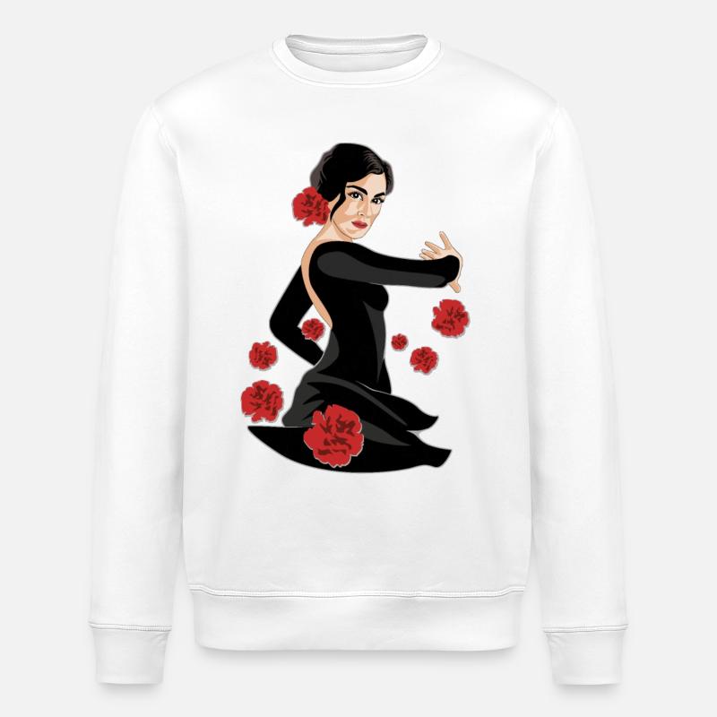 ŒILLETS DANSEUSE DE FLAMENCO - Sweat bio ROLLER Stanley/Stella Unisexe - blanc