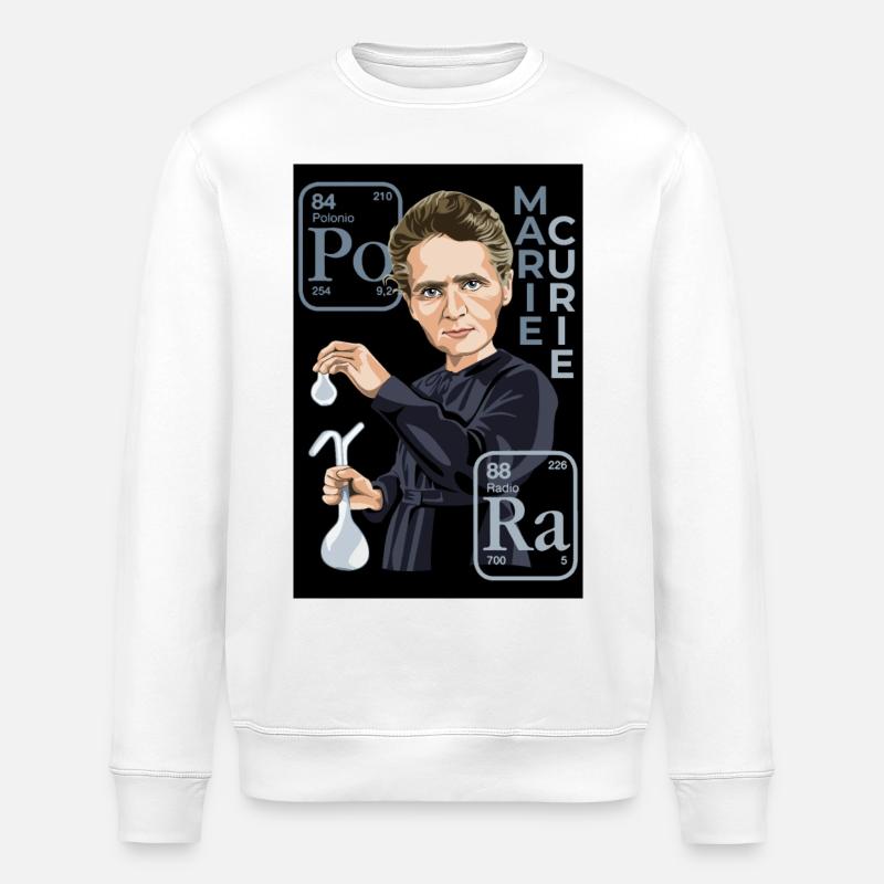 Marie Curie - Stanley/Stella Unisex Bio-Sweatshirt ROLLER - Weiß