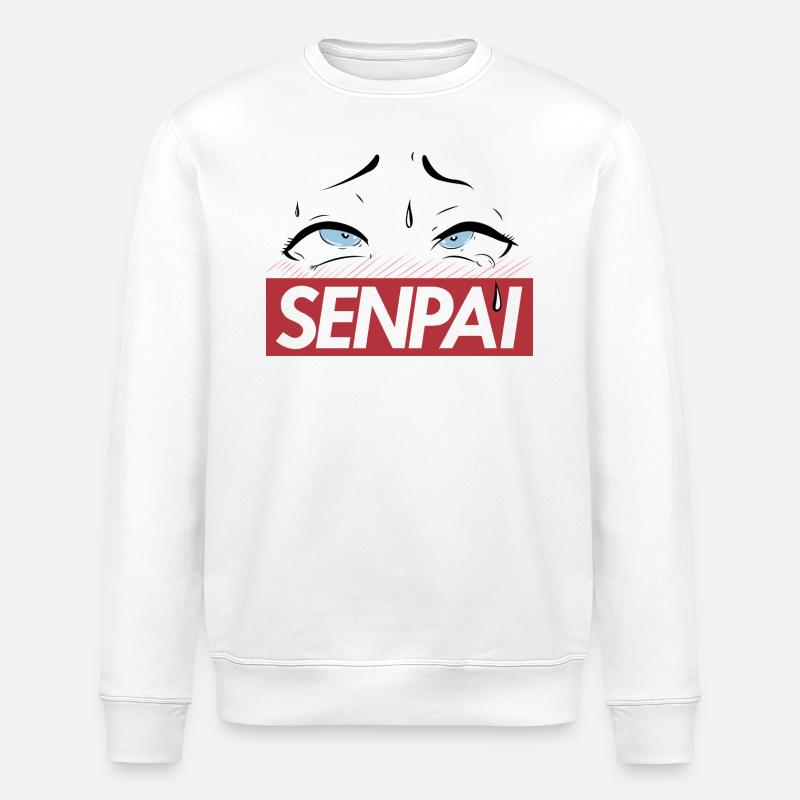 Senpai Augen - Stanley/Stella Unisex Bio-Sweatshirt ROLLER - Weiß