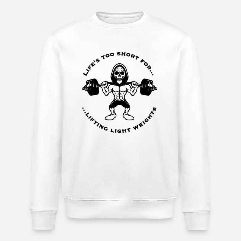 Gym Statement Lifting Heavy Weights - Stanley/Stella ROLLER Unisex Organic Sweatshirt - white