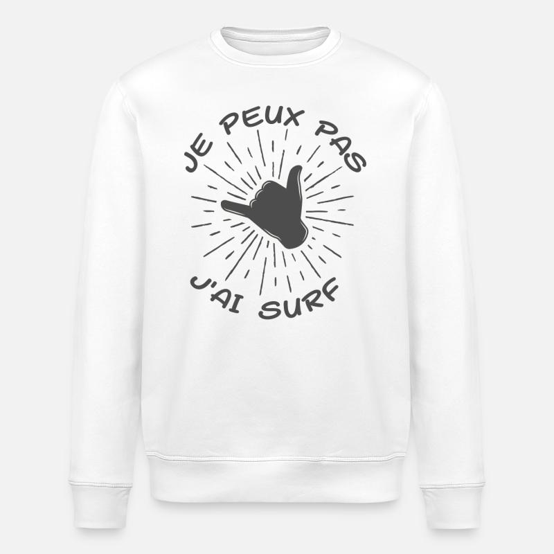 Ich kann nicht surfen - Stanley/Stella Unisex Bio-Sweatshirt ROLLER - Weiß