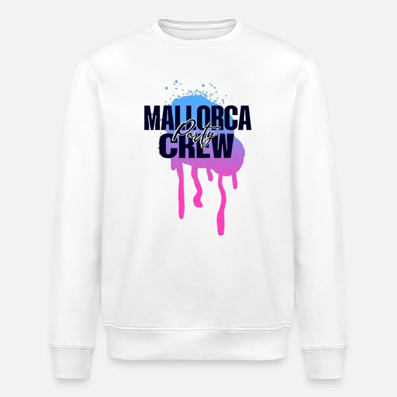 Mallorca Party Crew - Sweat bio ROLLER Stanley/Stella Unisexe - blanc