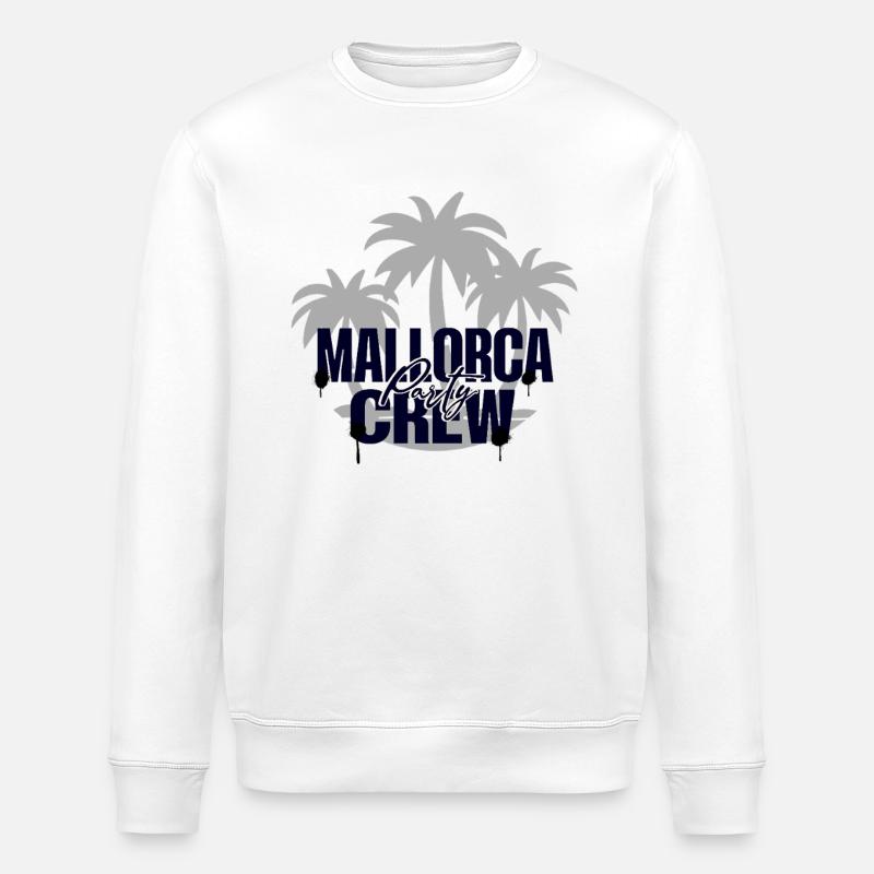Mallorca Party Crew - Sweat bio ROLLER Stanley/Stella Unisexe - blanc