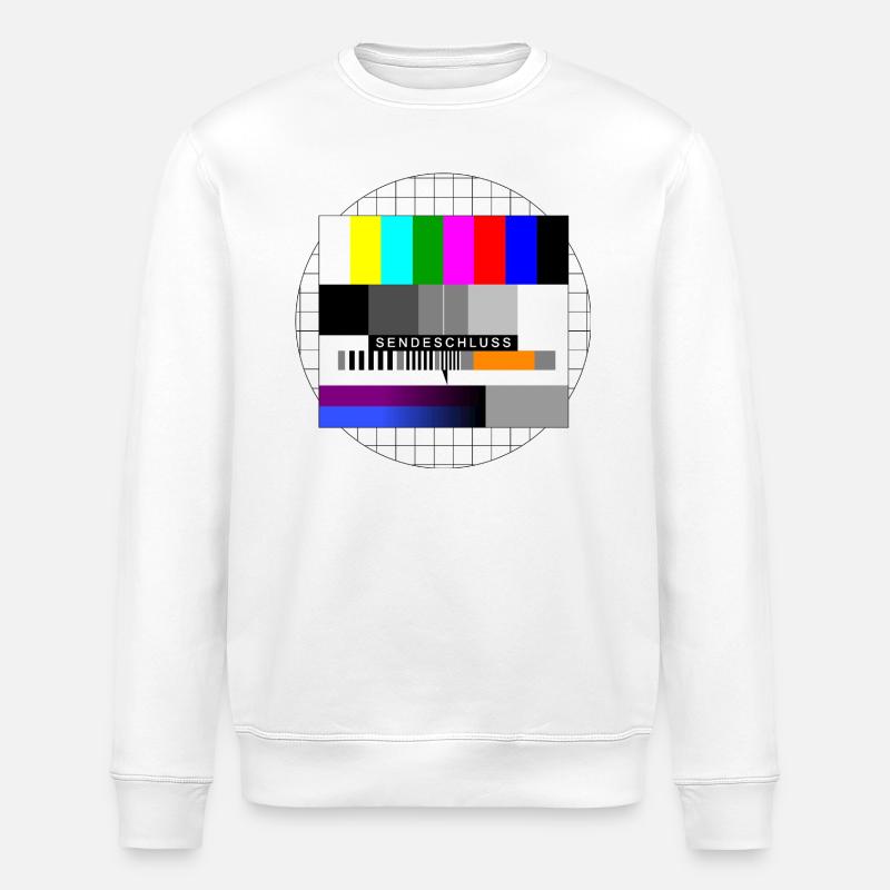 Broadcast Deadline Test Pattern - Stanley/Stella ROLLER Unisex Organic Sweatshirt - white