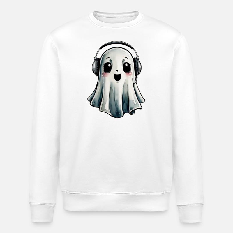 Fantôme vampire mignon - Sweat bio ROLLER Stanley/Stella Unisexe - blanc