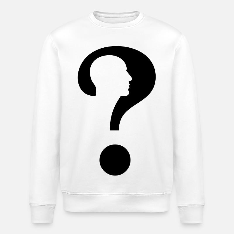 Question mark with silhouette man # - Stanley/Stella ROLLER Unisex Organic Sweatshirt - white