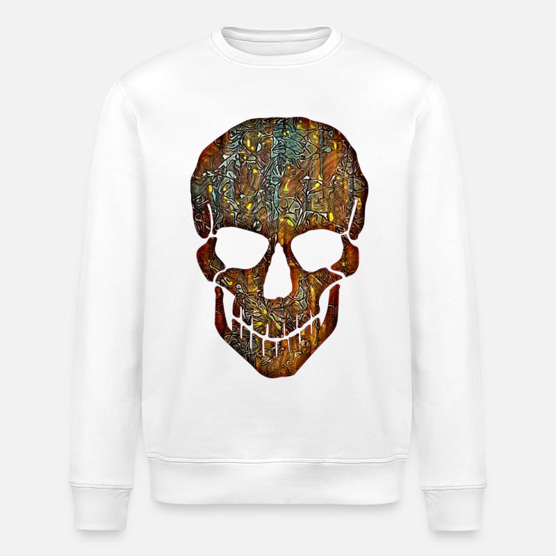 Flower Skull - Sweat bio ROLLER Stanley/Stella Unisexe - blanc