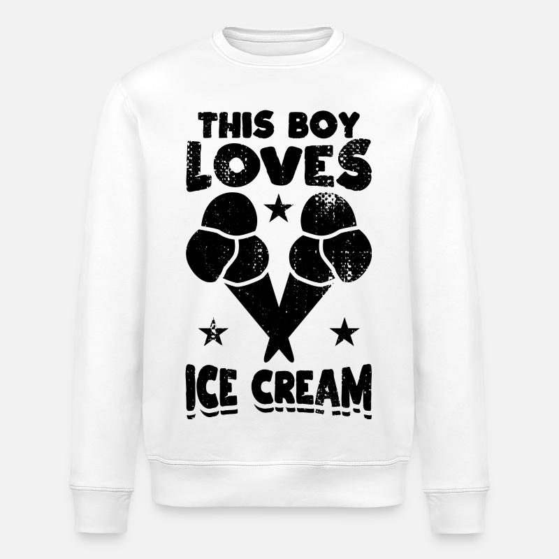 Garçon de crème glacée - Sweat bio ROLLER Stanley/Stella Unisexe - blanc