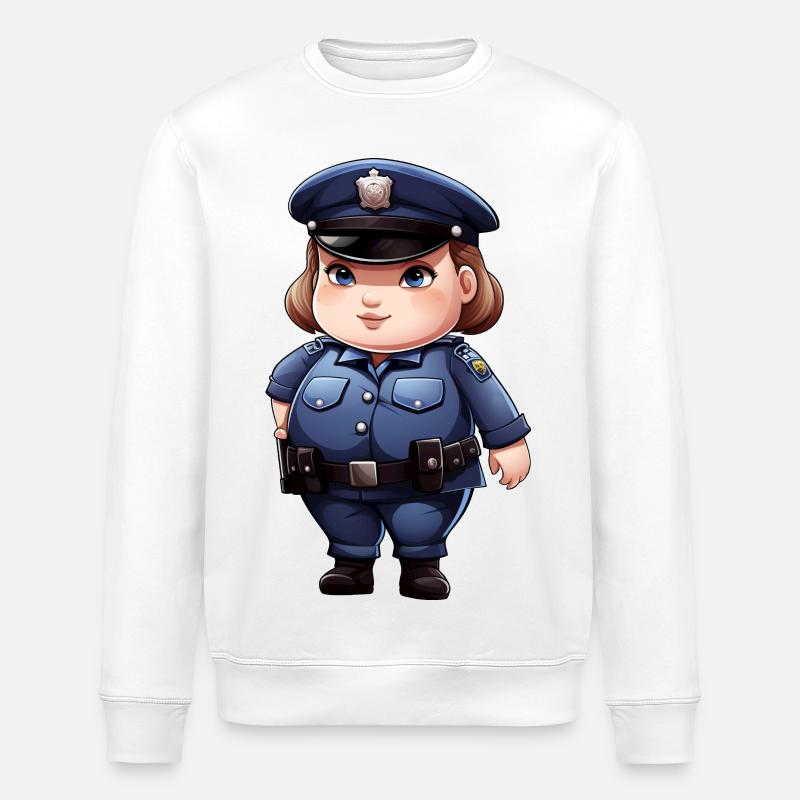 Dicke Polizistin - Stanley/Stella Unisex Bio-Sweatshirt ROLLER - Weiß