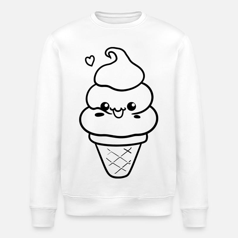 Crème glacée style bande dessinée - Sweat bio ROLLER Stanley/Stella Unisexe - blanc