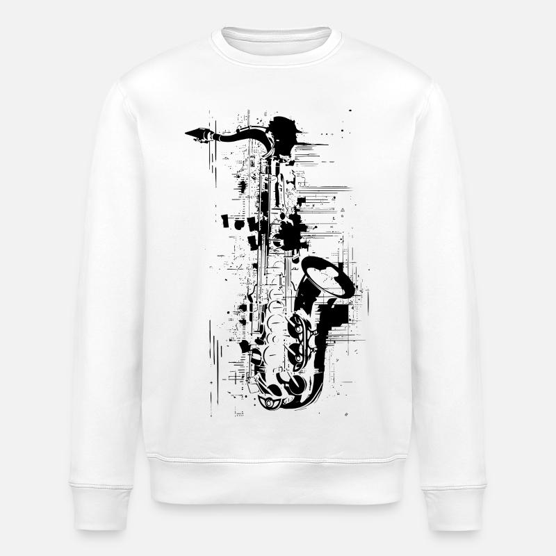 Saxophon - Stanley/Stella Unisex Bio-Sweatshirt ROLLER - Weiß