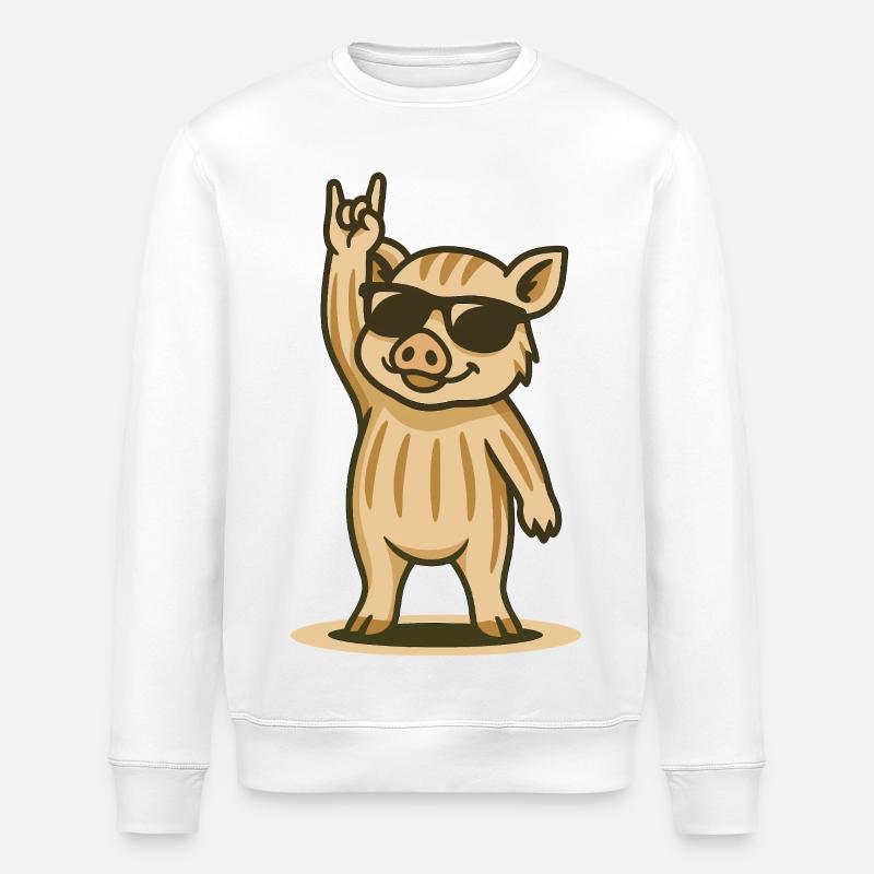 Wild Boar Rocker - Stanley/Stella Unisex Bio-Sweatshirt ROLLER - Weiß