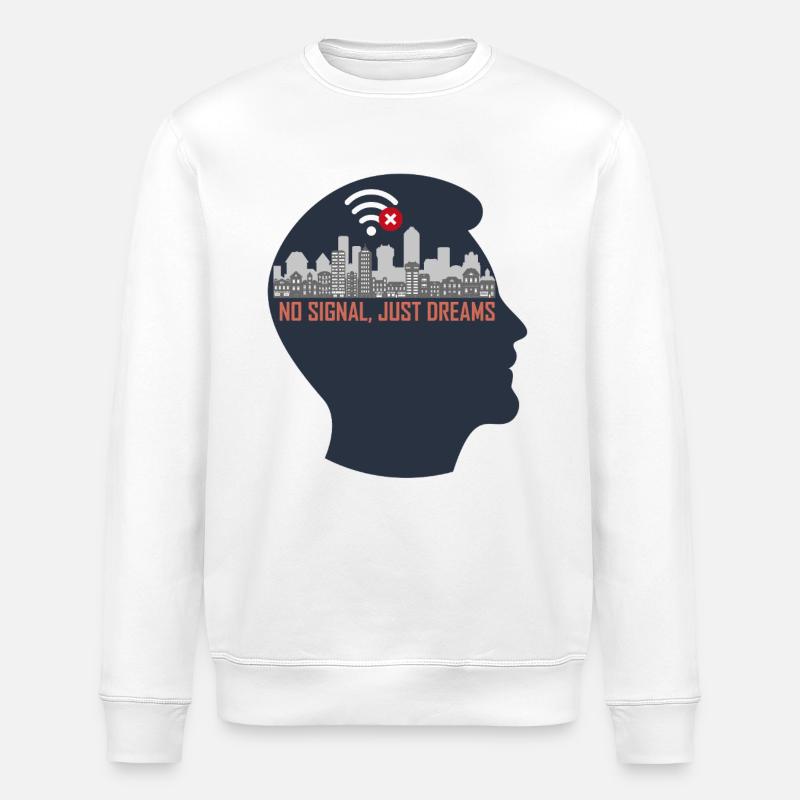 NO_SIGNAL_JUST_DREAMS - Stanley/Stella Unisex Bio-Sweatshirt ROLLER - Weiß