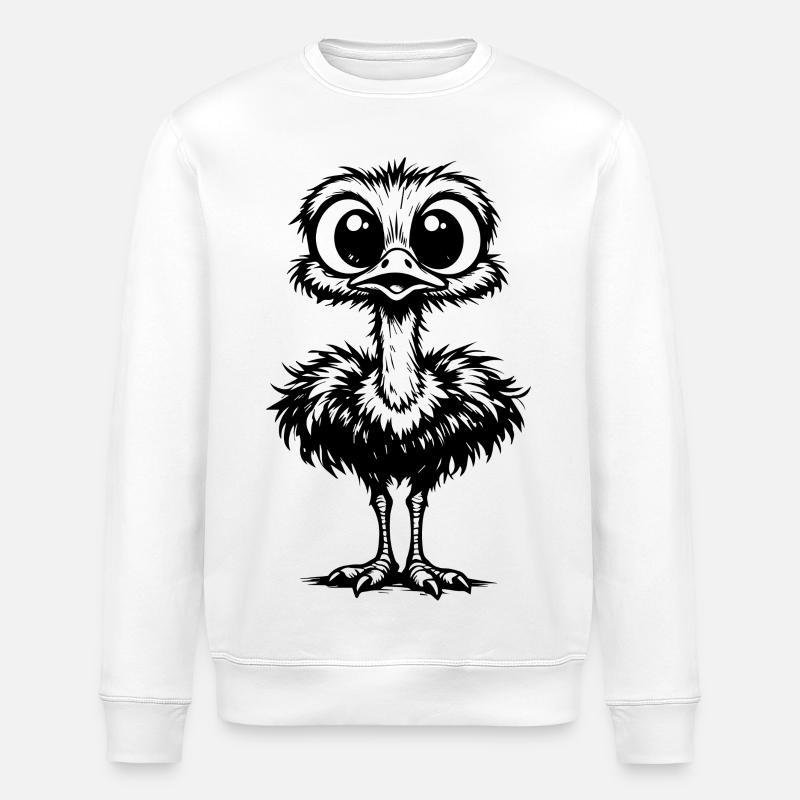 Großäugige Flaumeule - Stanley/Stella Unisex Bio-Sweatshirt ROLLER - Weiß