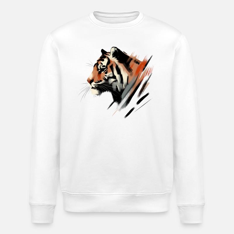 Majestätischer Tiger - Stanley/Stella Unisex Bio-Sweatshirt ROLLER - Weiß