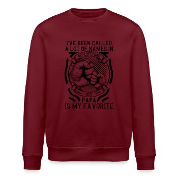 Papa Vater Sohn Geschenkidee Called A Lot Of Names - Stanley/Stella Unisex Bio-Sweatshirt ROLLER - Weiß - Vorne - Nik (191cm)