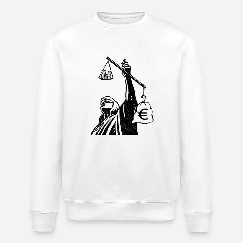 Injustice class struggle redistribution finances - Stanley/Stella ROLLER Unisex Organic Sweatshirt - white