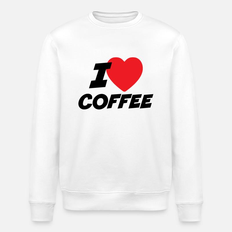 J’aime le café - Sweat bio ROLLER Stanley/Stella Unisexe - blanc