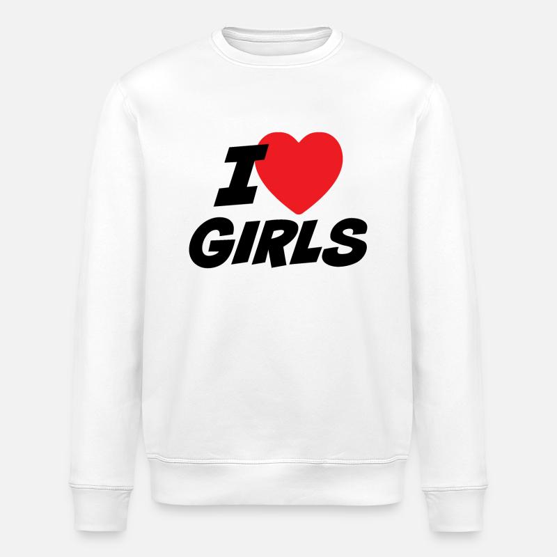 Ich liebe Mädchen - Stanley/Stella Unisex Bio-Sweatshirt ROLLER - Weiß