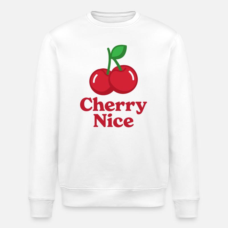 Cherry Nice - Stanley/Stella ROLLER Unisex Organic Sweatshirt - white