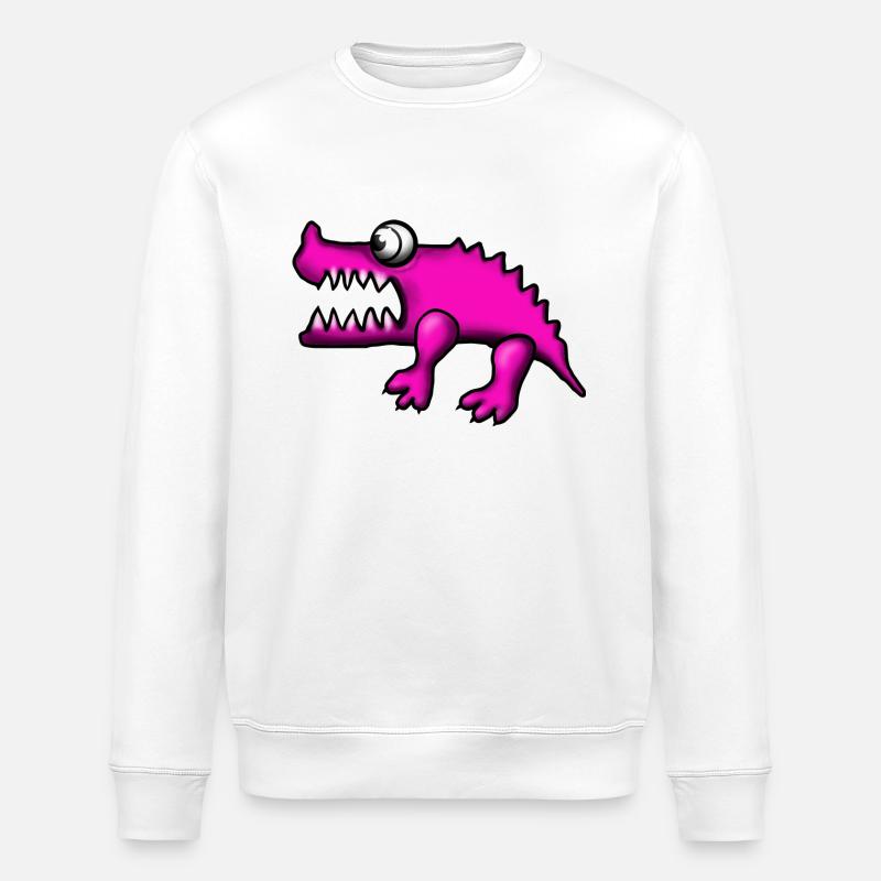 Krokodil Pink - Stanley/Stella Unisex Bio-Sweatshirt ROLLER - Weiß