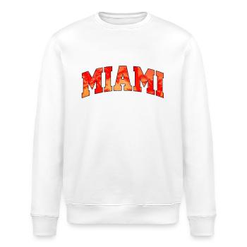Miami-Logo: College-Design mit tropischem Flair - Stanley/Stella Unisex Bio-Sweatshirt ROLLER - Weiß - Vorne - Nik (191cm)